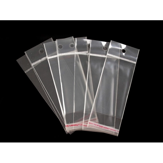 PP vrecko s lepiacou lištou a závesom 5x9 cm - 100 ks | Mimib