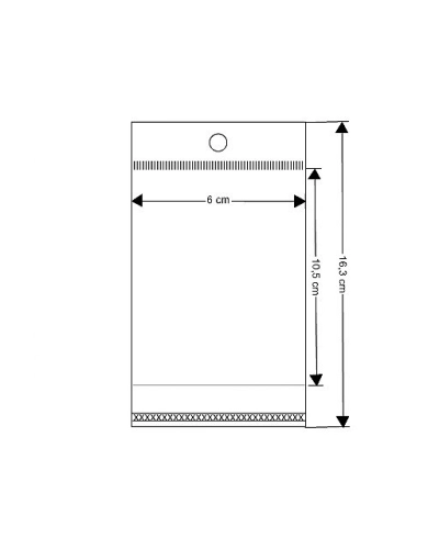 PP vrecko s lepiacou lištou a závesom 6x10,5 cm - 100 ks | Mimib