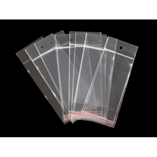 PP vrecko s lepiacou lištou a závesom 6x10,5 cm - 100 ks | Mimib