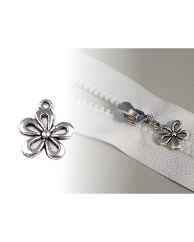 Kovový prívesok / ťaháčik na zips kvet 15x18 mm - 10 ks | Mimib