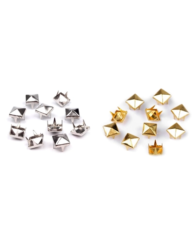 Cvočky na oblečenie z nerezovej ocele 7x7 mm pyramída - 50 ks | Mimib