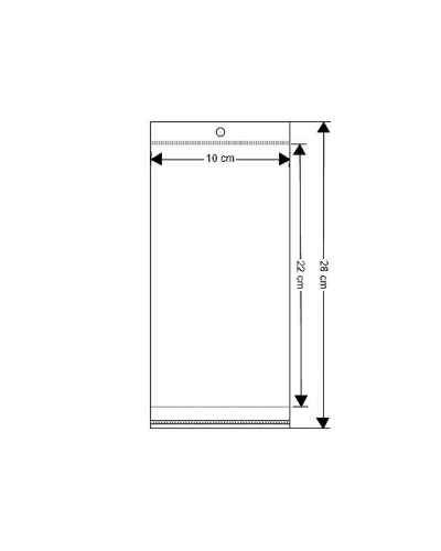 PP vrecko s lepiacou lištou a závesom 10x22 cm - 100 ks | Mimib