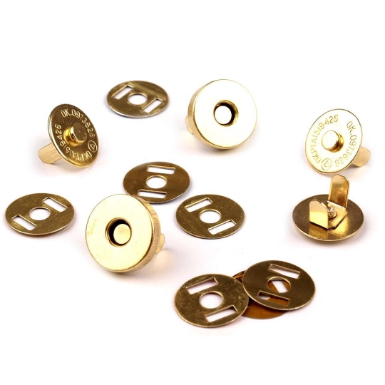 Magnetické zapínanie Ø15 mm zlaté - 5 sada | Mimib