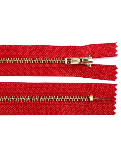 Kovový zips No 3 dĺžka 18 cm nohavicový s mosadznými zúbkami - 1 ks | Mimib