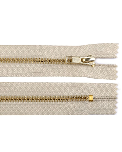 Kovový zips No 3 dĺžka 18 cm nohavicový s mosadznými zúbkami - 1 ks | Mimib