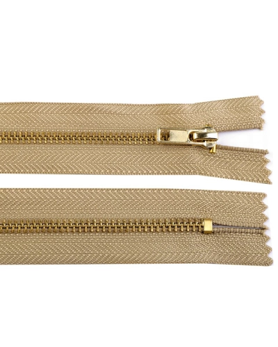 Kovový zips No 3 dĺžka 18 cm nohavicový s mosadznými zúbkami - 1 ks | Mimib