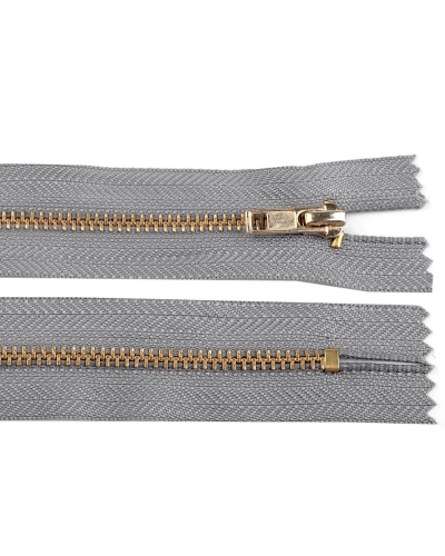 Kovový zips No 3 dĺžka 18 cm nohavicový s mosadznými zúbkami - 1 ks | Mimib