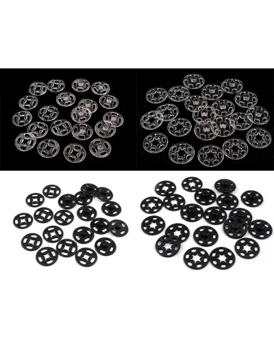 Plastové patentky / stláčacie gombíky transparentné Ø13 mm, Ø15 mm - 10 pár | Mimib
