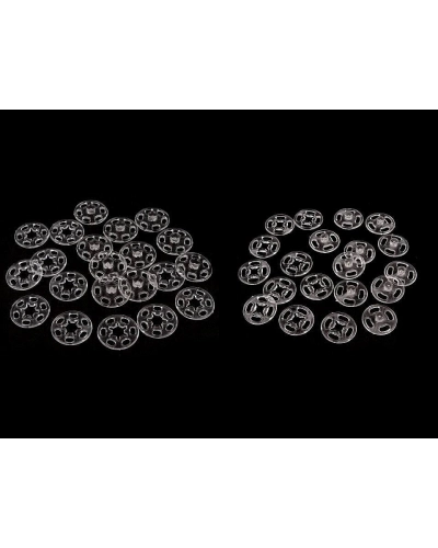 Plastové patentky / stláčacie gombíky transparentné Ø13 mm, Ø15 mm - 10 pár | Mimib