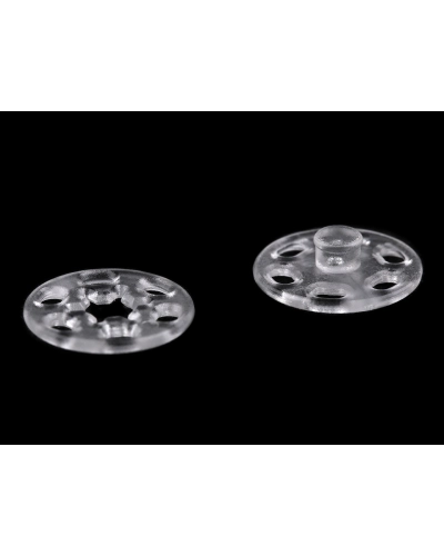 Plastové patentky / stláčacie gombíky transparentné Ø13 mm, Ø15 mm - 10 pár | Mimib