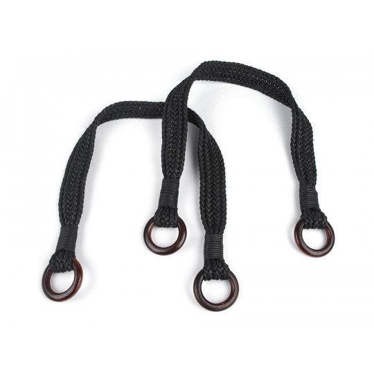 Prepletané uši na tašky dĺžka 54 cm s krúžkami | Mimib