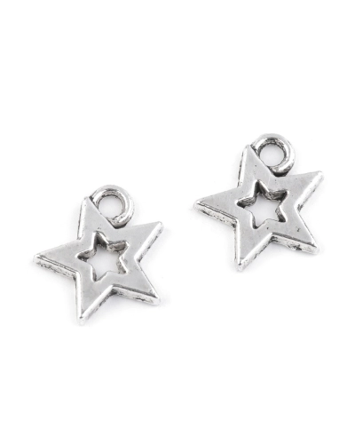 Prívesok 12x12 mm hviezda - 10 ks | Mimib