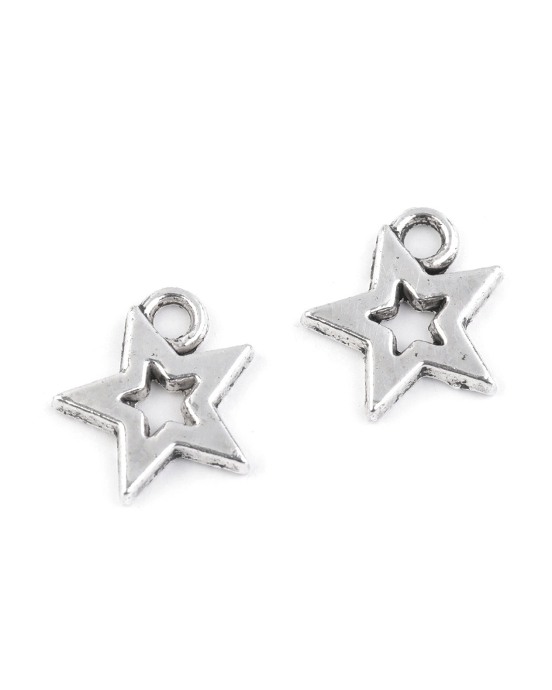 Prívesok 12x12 mm hviezda - 10 ks | Mimib