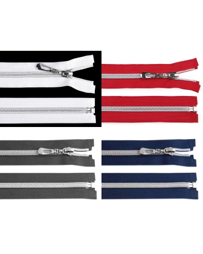 Špirálový zips No 7 dĺžka 50 cm so striebornými zúbkami - 1 ks | Mimib