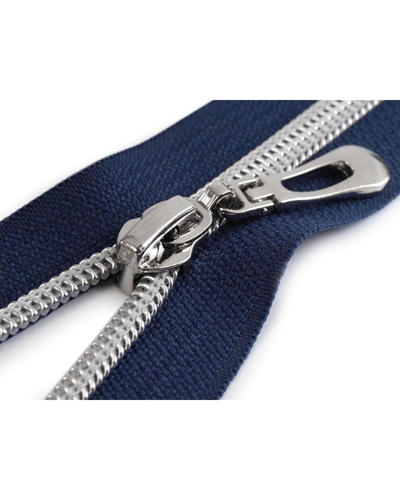 Špirálový zips No 7 dĺžka 50 cm so striebornými zúbkami - 1 ks | Mimib