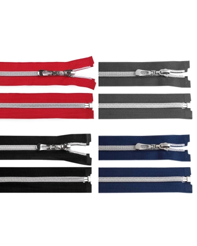 Špirálový zips No 7 dĺžka 60 cm so striebornými zúbkami - 1 ks