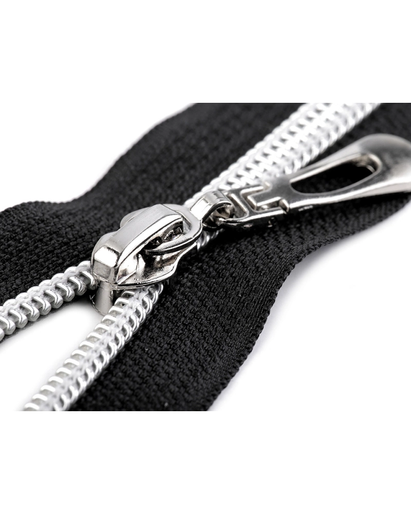 Špirálový zips No 7 dĺžka 65 cm so striebornými zúbkami - 1 ks | Mimib