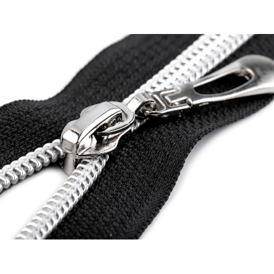 Špirálový zips No 7 dĺžka 65 cm so striebornými zúbkami - 1 ks | Mimib