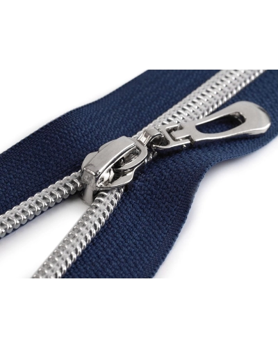 Špirálový zips No 7 dĺžka 65 cm so striebornými zúbkami - 1 ks | Mimib