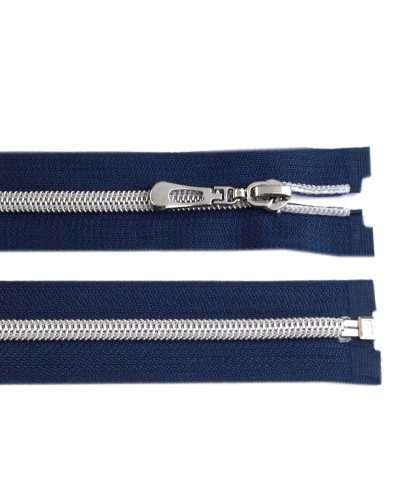 Špirálový zips No 7 dĺžka 70 cm so striebornými zúbkami - 1 ks