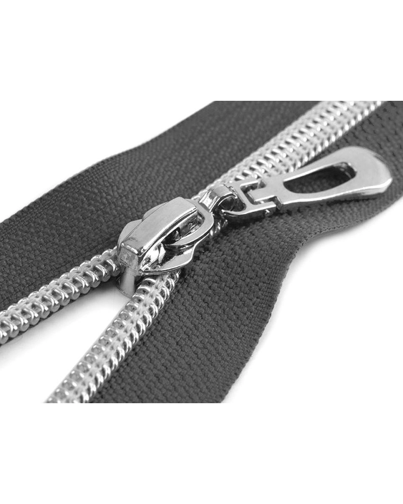 Špirálový zips No 7 dĺžka 70 cm so striebornými zúbkami - 1 ks | Mimib