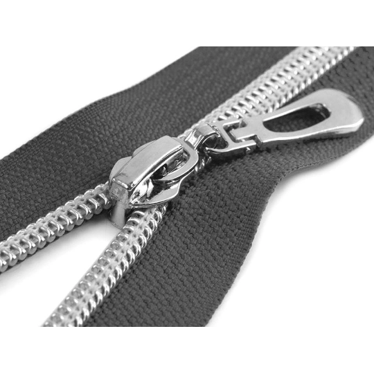 Špirálový zips No 7 dĺžka 70 cm so striebornými zúbkami - 1 ks | Mimib