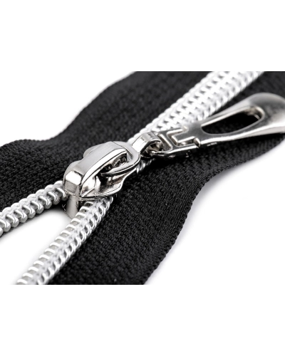 Špirálový zips No 7 dĺžka 75 cm so striebornými zúbkami - 1 ks | Mimib