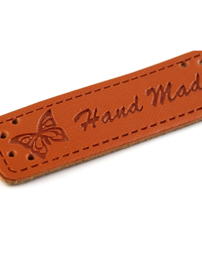Eko koža ceduľka / ozdoba / nášivka Handmade 15x50 mm - 5 ks | Mimib