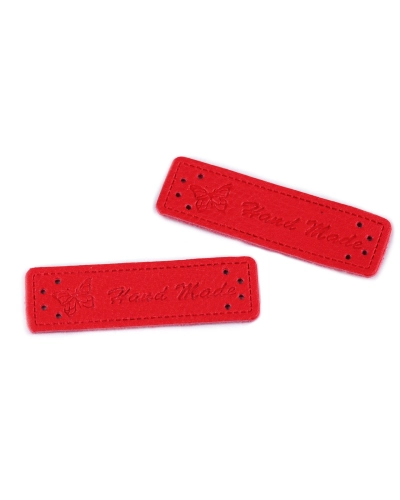 Eko koža ceduľka / ozdoba / nášivka Handmade 15x50 mm - 5 ks | Mimib