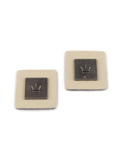 Dekoračná aplikácia / nášivka koruna 30x30 mm na odev - 2 ks | Mimib