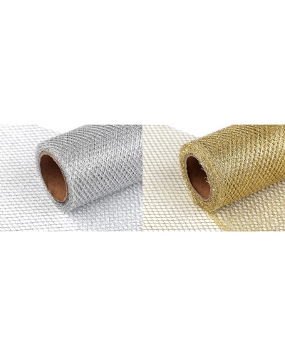 Dekoračná stuha / sieťka s lurexom šírka 15 cm - 4.5 m | Mimib