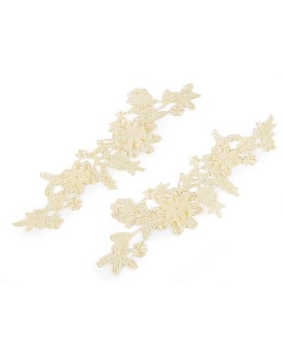 Čipková aplikácia / vsádka 3D 10x28 cm - 2 ks | Mimib