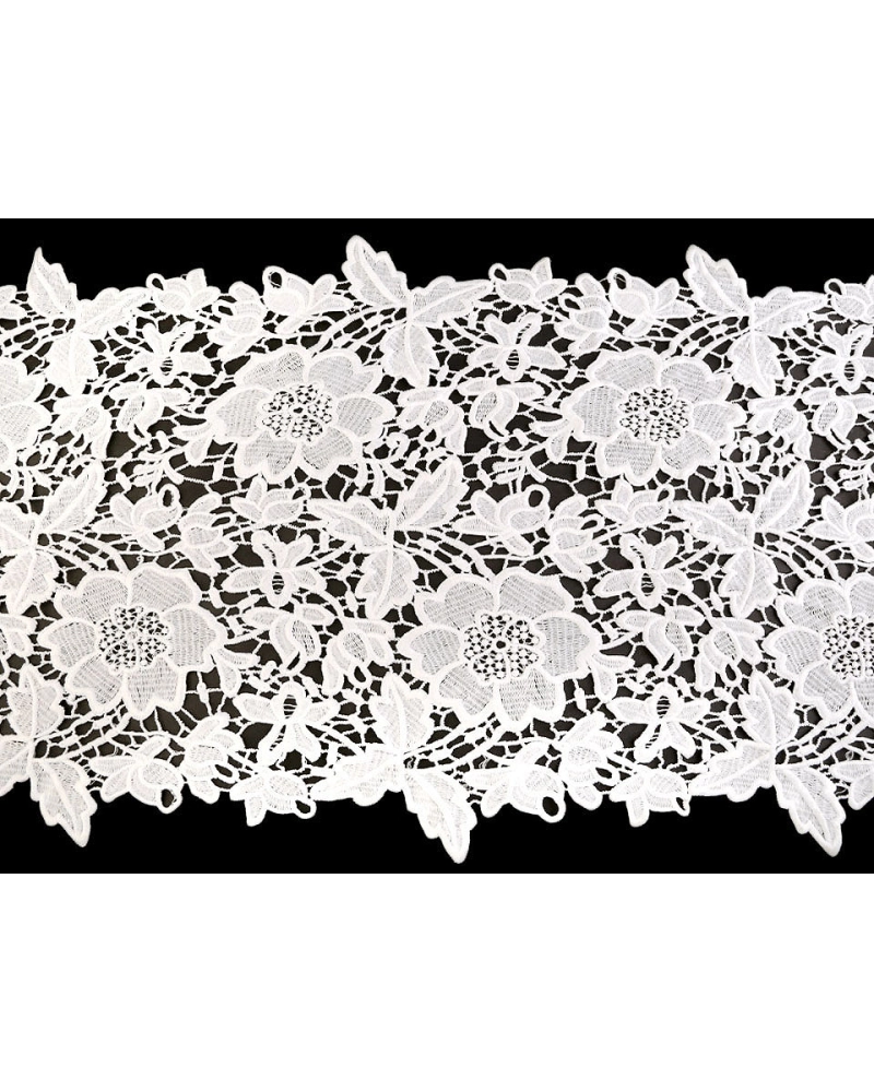 Vyšívaná čipka / štóla šírka 36 cm off white - 1 m | Mimib