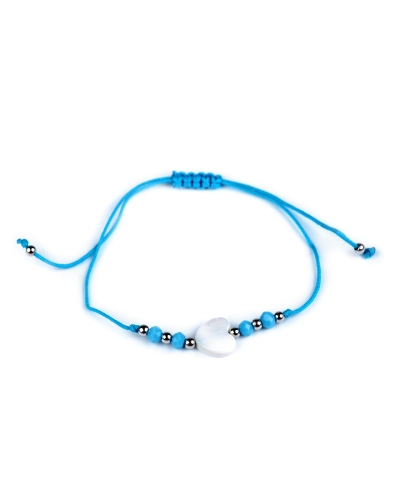 Náramok shamballa perleťové srdce - 1 ks | Mimib