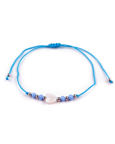 Náramok shamballa perleťové srdce - 1 ks | Mimib