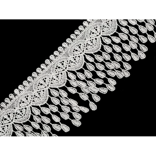 Vzdušná čipka so strapcami šírka 80 mm - 1 m | Mimib