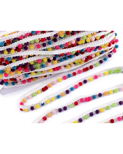 Polyesterový prámik / paspulka so zamatovými perlami šírka 12 mm - 1 m | Mimib
