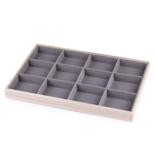 Drevené plato / organizér so zamatom - 1 ks | Mimib