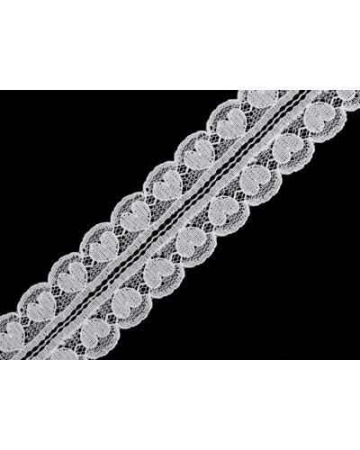 Silónová čipka / vsadka srdce šírka 30 mm - 18 m | Mimib