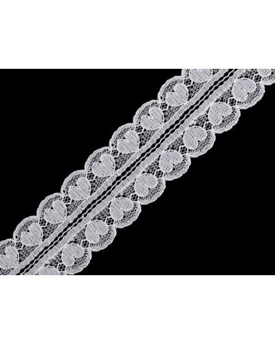 Silónová čipka / vsadka srdce šírka 30 mm - 18 m | Mimib
