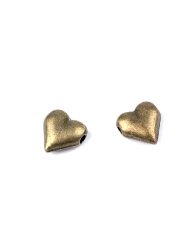 Kovový korálik srdce 8x8 mm - 10 ks | Mimib