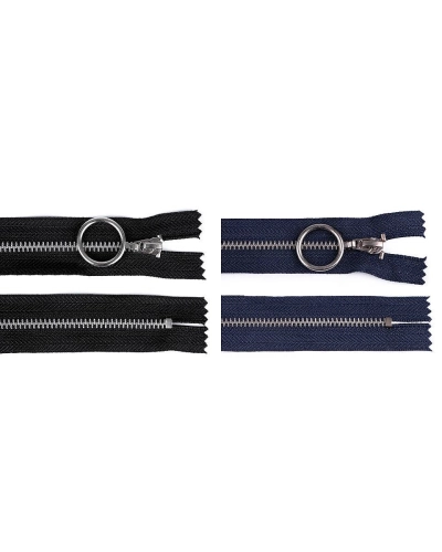 Kovový zips No 4 dĺžka 20 cm so striebornými zúbkami - 1 ks | Mimib