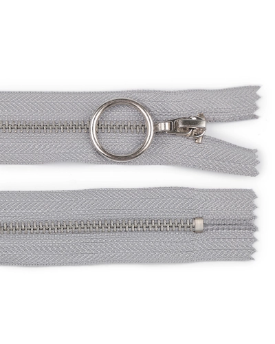 Kovový zips No 4 dĺžka 20 cm so striebornými zúbkami - 1 ks | Mimib