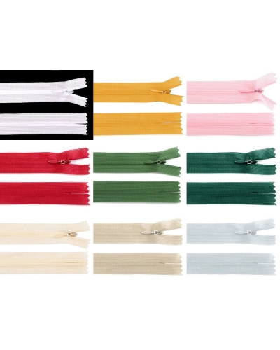 Špirálový zips skrytý No 3 dĺžka 40 cm dederon - 1 ks | Mimib
