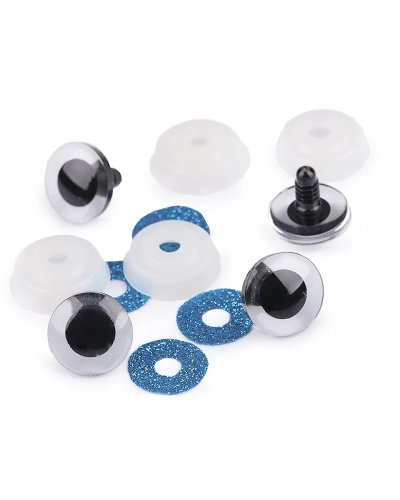Oči glitrové s poistkou Ø20 mm - 4 sada | Mimib