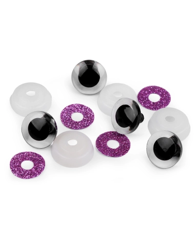 Oči glitrové s poistkou Ø20 mm - 4 sada | Mimib