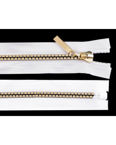 Kostený zips No 5 dĺžka 40 cm štvorcové zuby - 1 ks | Mimib