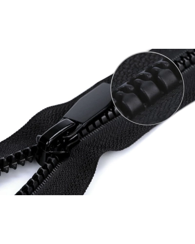 Kostený zips No 5 dĺžka 60 cm okrúhle zúbky, s ozdobným bežcom - 1 ks | Mimib