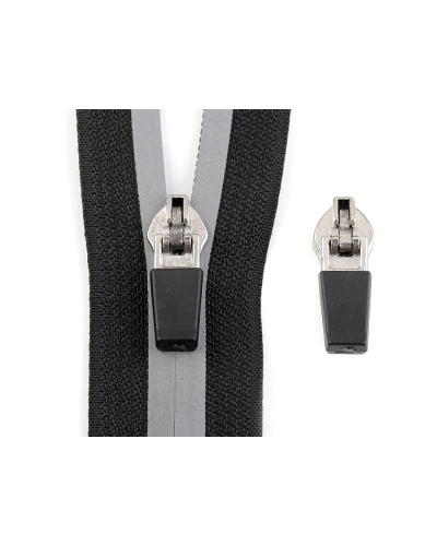 Jazdec k špirálovým reflexným zipsom No 5 semi-autolock - 5 ks
