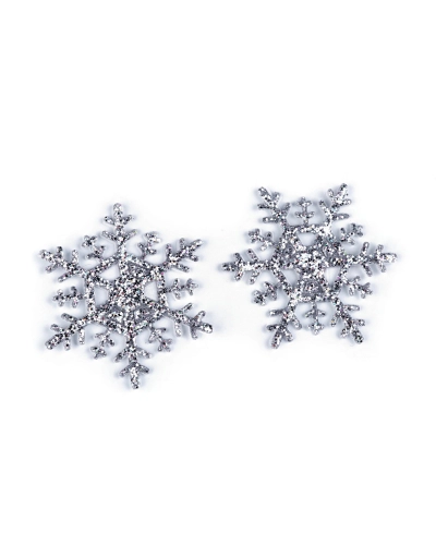 Nažehlovačka vločka s glitrami Ø4 cm - 10 ks | Mimib